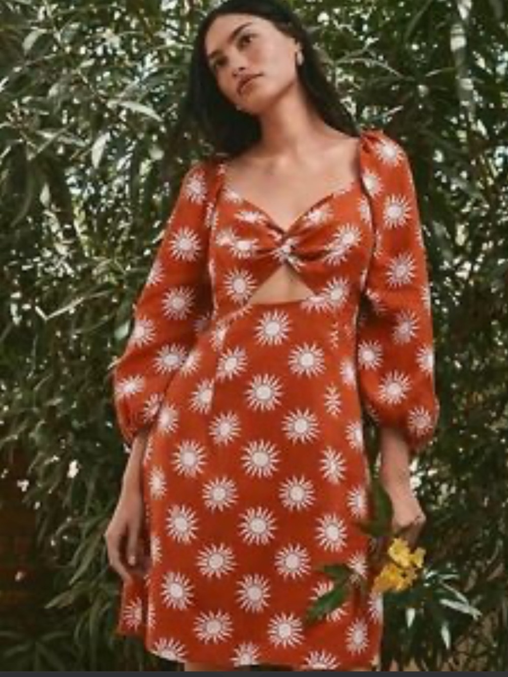 LOFT Beach Sunny Linen Cutout Twist Mini Dress  has Pockets Size Large NWOT